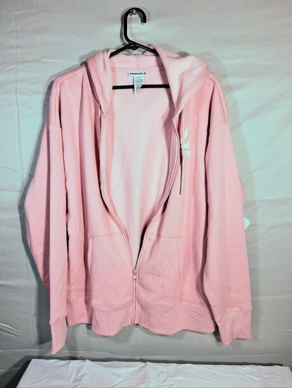 NWT Soft XXL/EEG/TTG Pink Reebok Full Zip Drawstring Barbiecore Baggy Hoodie